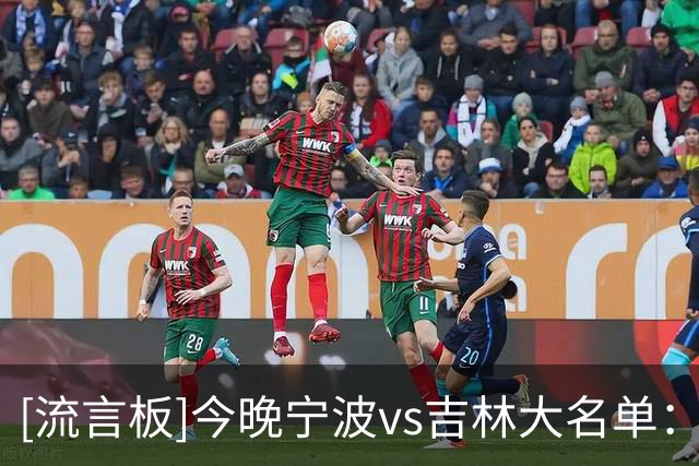 [流言板]今晚宁波vs吉林大名单：姜伟泽、威尔逊出战，赵岩昊在列